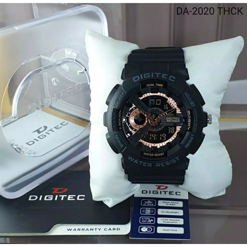 Jam tangan pria digitec DA-2020T dualtime original garansi resmi 1 tahun