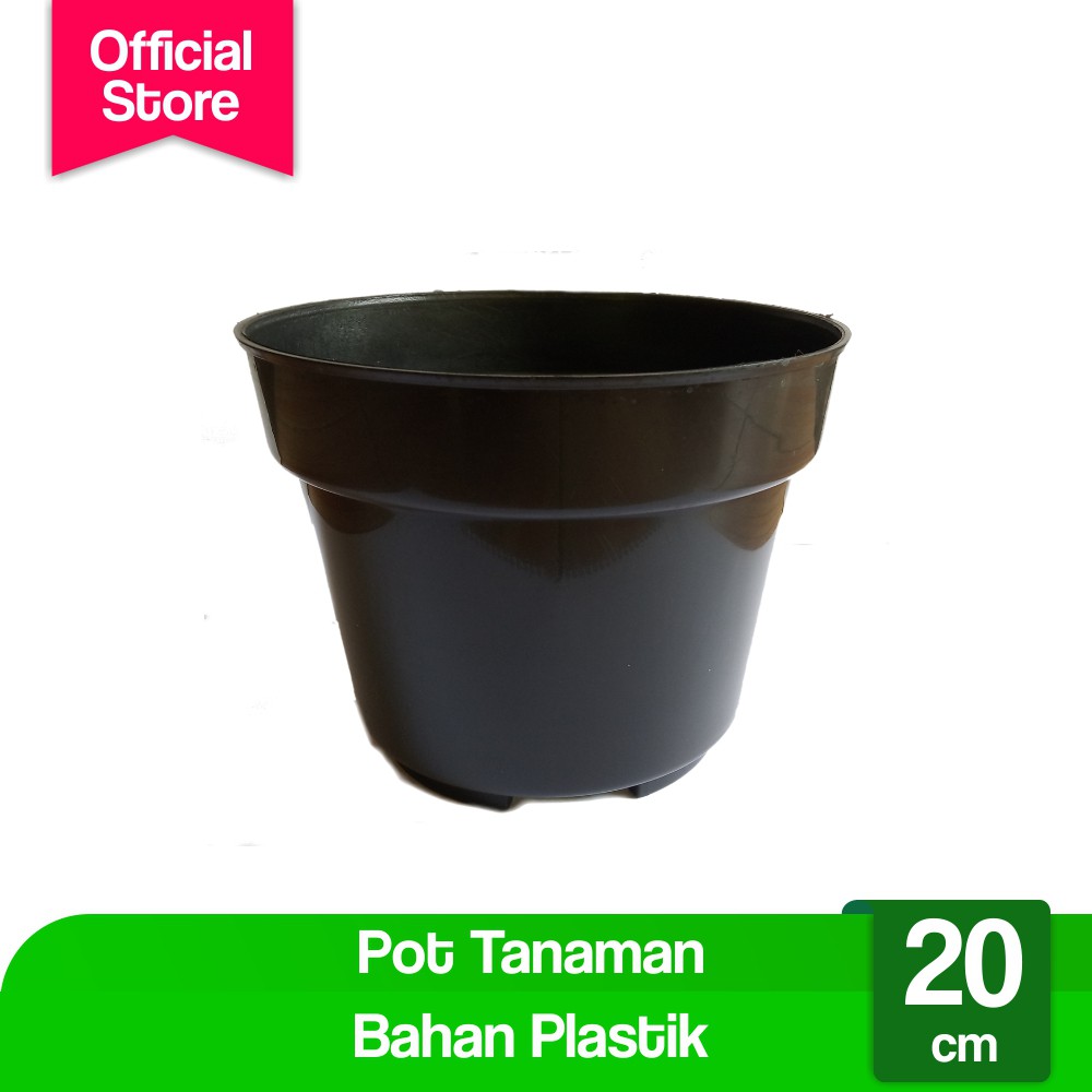 Pot Bunga  20cm Hitam Pot Tanaman Hias Grosir  Murah Plastik  