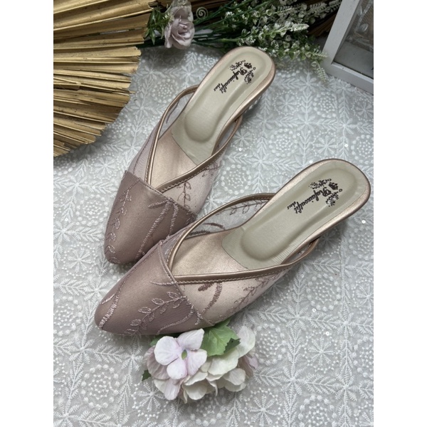 Rafaizoutfit sepatu wanita cantik rosegold annesha tanpa asesoris 3cm kaca