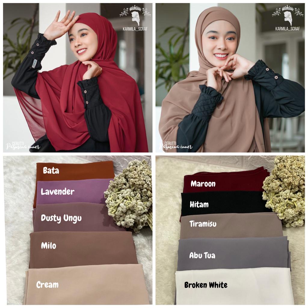 Pashmina Inner 2in1 Ceruty Babydoll Premium Pashmina Inner Premium