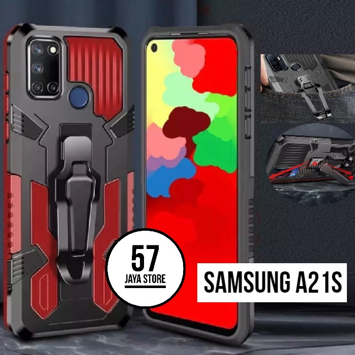 case robot samsung A21S hard case model terbaru klip silicon standing case armor