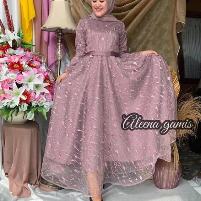New arrival gamis alenaa Tule mewah PREMIUM