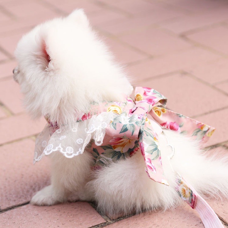 MIDORI HARNESS SET PINK FLOWER