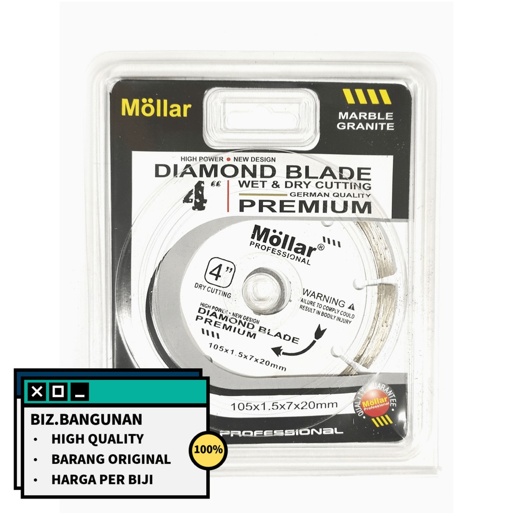 DIAMOND WHEEL MOLLAR 4&quot; - MATA PISAU POTONG KERAMIK GERINDA