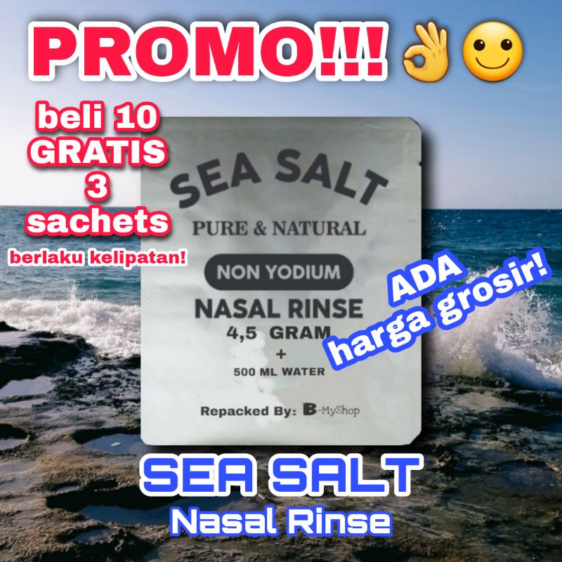 (GROSIR) 4,5 GR - GARAM CUCI HIDUNG (beli 10+FREE 3) - NASAL RINSE - NATURAL SEA SALT NON YODIUM