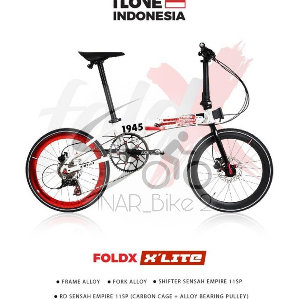 Camp Folding Bike Foldx Lite Edisi Damn I Love Indonesia