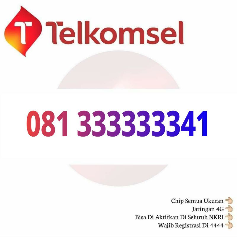 nomor cantik telkomsel simpati 3333333