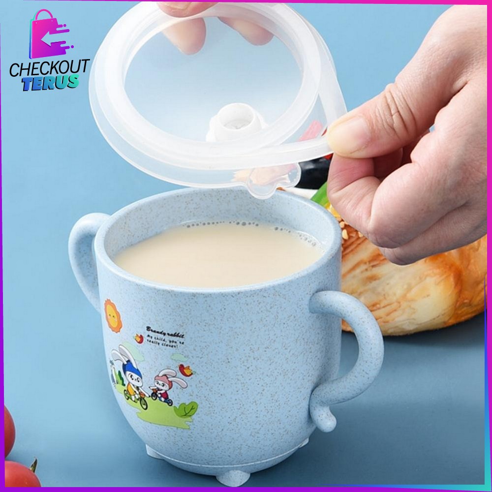 CT C381 C382 Gelas Minum Anak Anti Tumpah Gelas Jerami Mug Cangkir Anak Lucu Karakter Kartun Cangkir Baby Wheat Straw Baby Cup