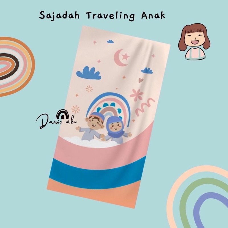 Sajadah Travel Anak Full Printing Kanvas Motif High Quality