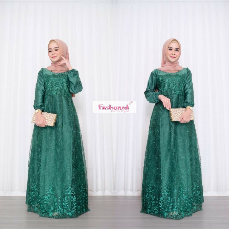 Best Seller!!! New Arrival ! KEBAYA GAMIS BUSUI FARASAYA BROKAT MAXY DRESS WANITA MUSLIM VELVET MODERN