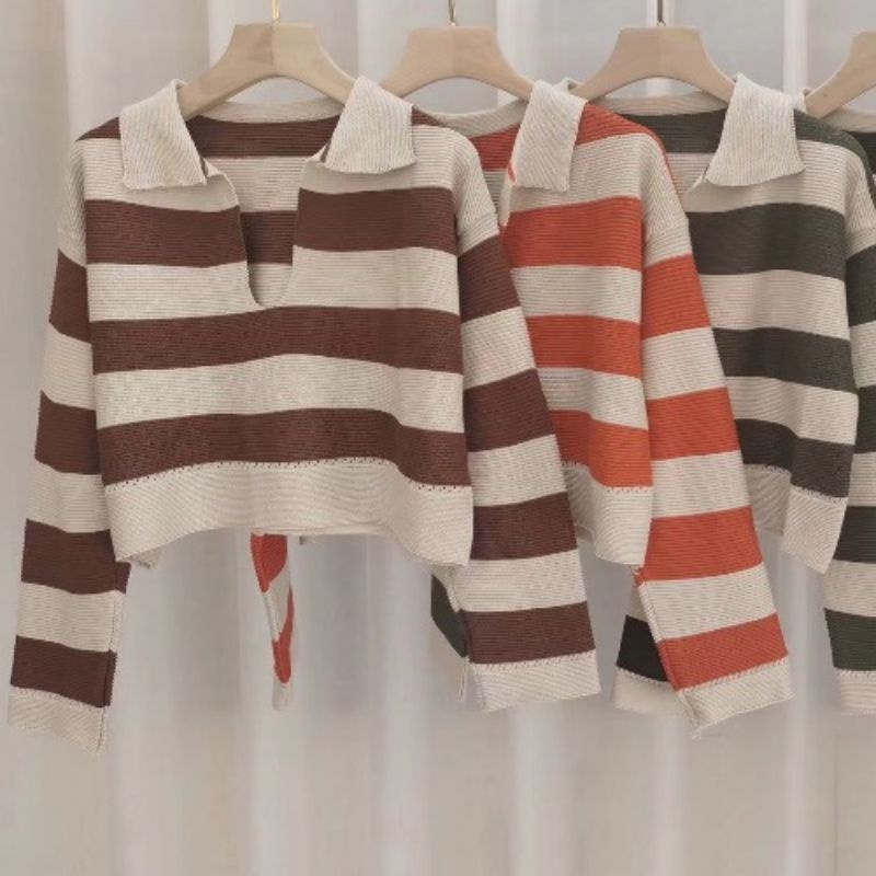 STRIPE KNIT RAJUT PREMIUM IMPORT