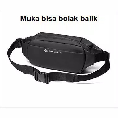 Tas Slempang Waistbag Waitsbag Pria Soulgate Exer Dua Muka Bisa Bolak Balik Tas Pinggang Cowok Keren