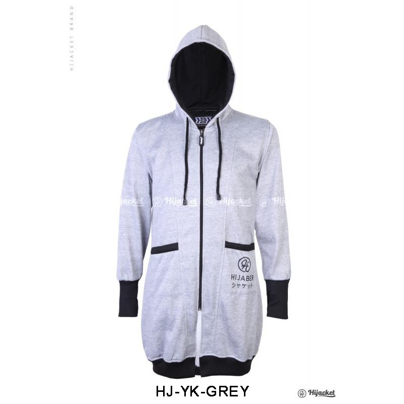 ⛔️ CUCI GUDANG ⛔️ HIJACKET ORIGINAL YUKATA JAKET WANITA JAKET MUSLIMAH HIJABER NO.1 INDONESIA !-GREY (ABU)