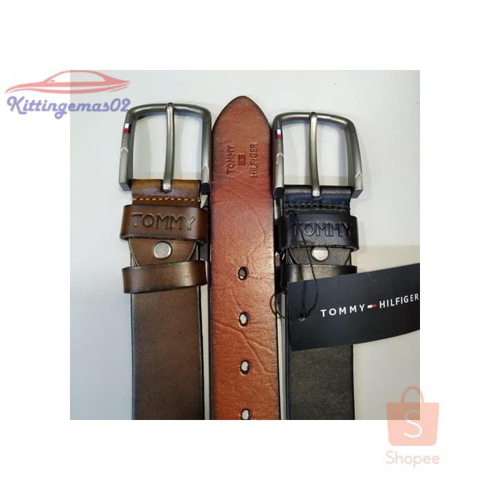 IKAT PINGGANG PRIA GESPER SABUK KTG2I2094 BELT TOMMY HILFIGER KULIT ASLI SELAPIS