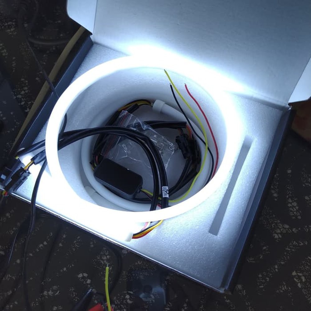 Led Drl Flexible 60cm Lampu Alis Mobil 2 Warna 2 Mode Running Sein