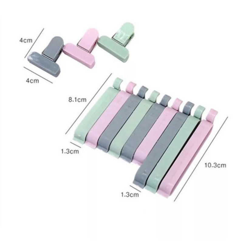 1 Set (12pc) Klip Penutup Plastik Makanan/ Penjepit Snack / Sealer