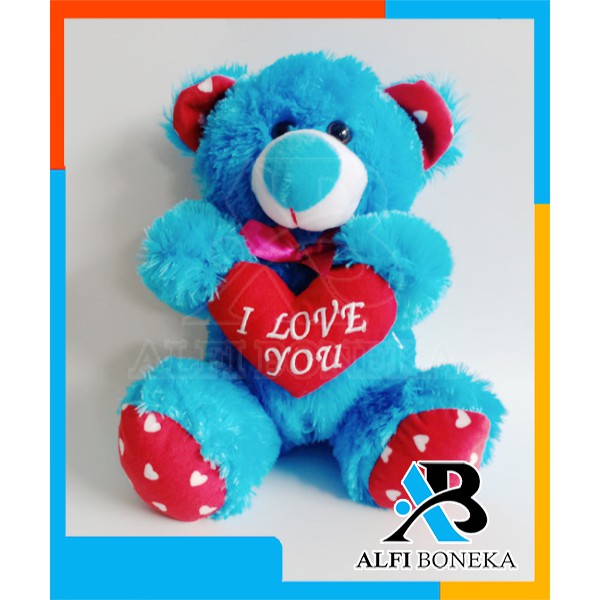 Boneka Teddy Bear Love - Boneka Lucu Beruang Ukuran M - Boneka Teddy Bear Bahan Rasfur