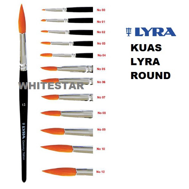 

kuas lukis lyra giotto round art brush / bulat ( no 1 - 12 , 00 )