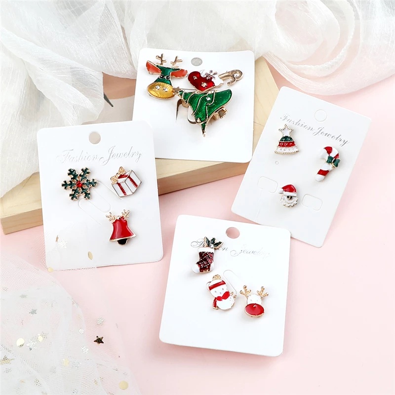 Creative Santa Claus Christmas Tree Modeling Metal Badge Pins/ Cute Denim Coat Lapel Anime Brooch