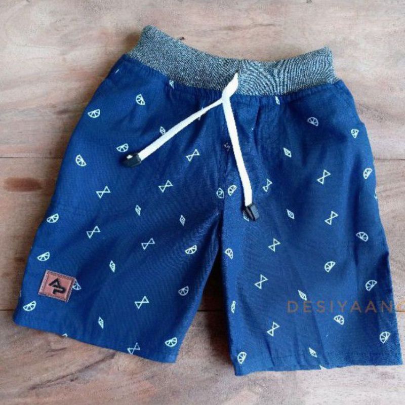 Celana Pendek Rib Motif Anak Laki laki usia 1 2 3 4 5 6 Tahun