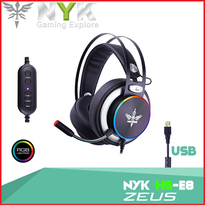 NYK ZEUS HS-E8 HEADSET GAMING RGB 7.1 HSE8