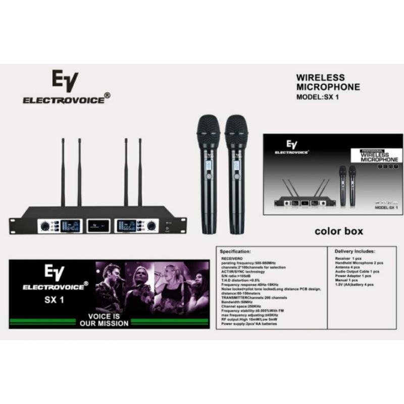 Microphone Wireless ELECTROVOICE SX 1 Mic Wireless Handheld Original