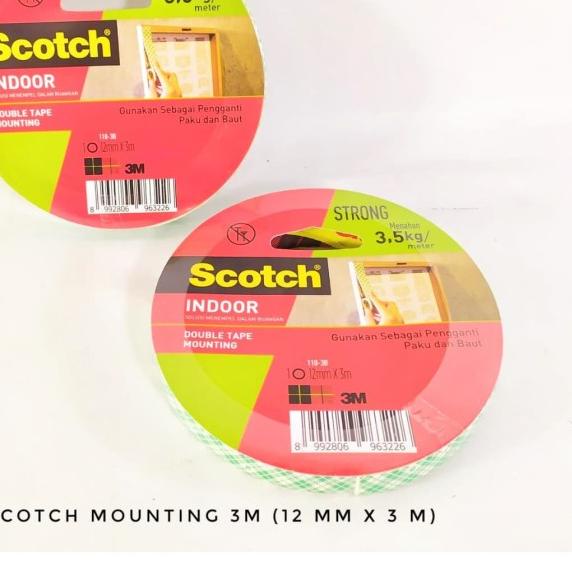 

➣ MOUNTING DOUBLE TAPE 3M SCOTCH 12MM X 3 METER DOUBLE FOAM BUSA INDOOR ♞