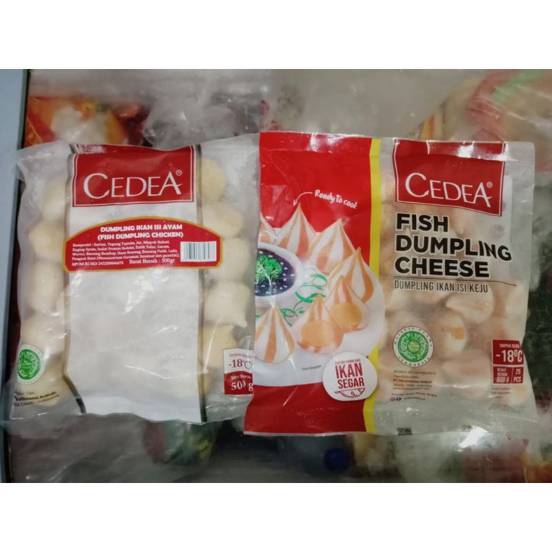 

Cedea Fish dumpling ayam 500gr/Fish dumpling keju 500gr/Fishball 1kg/FishRoll 250gr/Crab stick 250gr