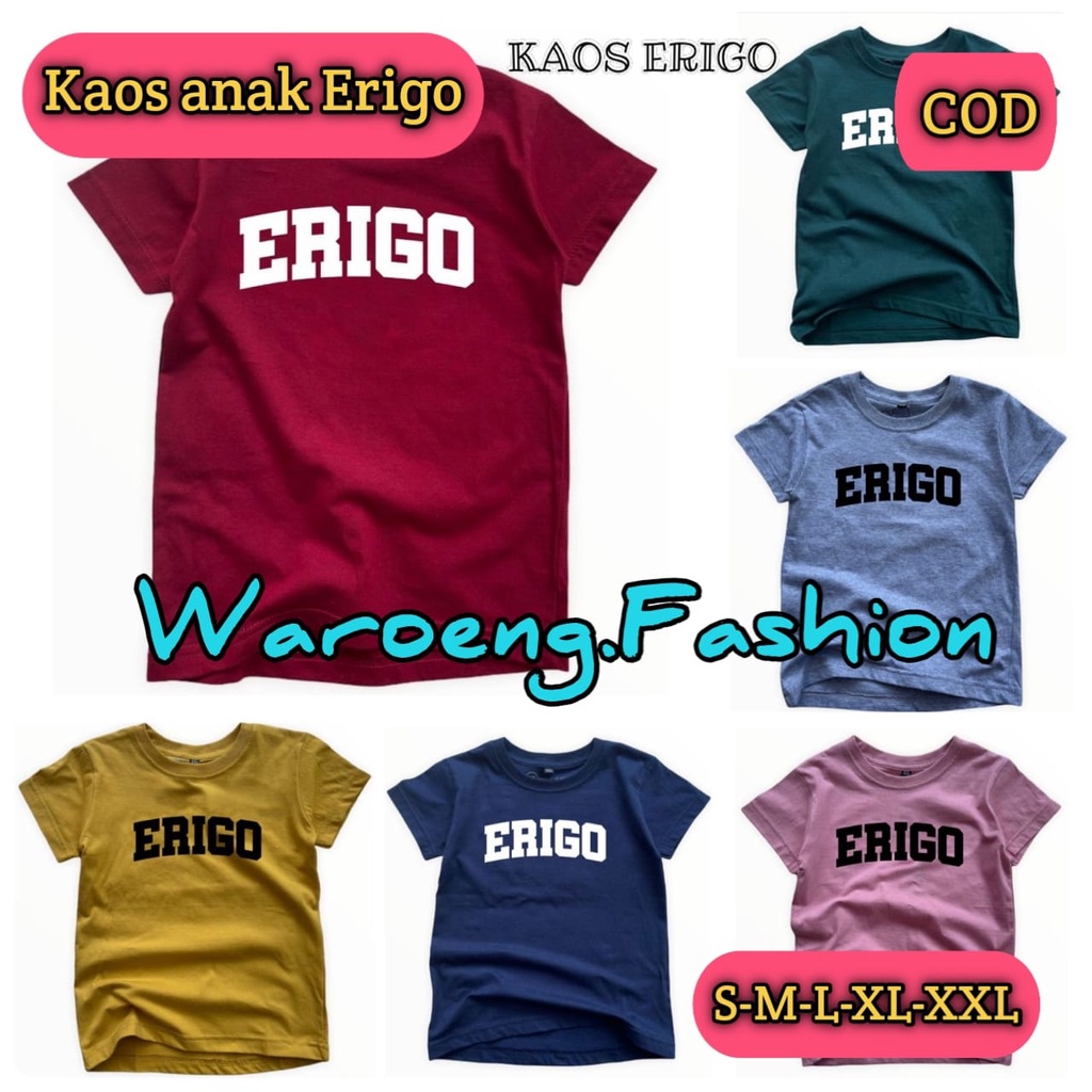 Ev - Kaos ANAK LAKI - LAKI MOTIF TULISAN ERIGO ( BEST SELLER )