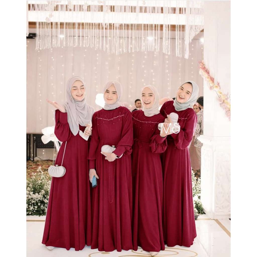 2 UKURAN L DAN XL MAXY LUNARA FASHION MUSLIM DRESS GAMIS MAXI MOSCREPE MS ADA VIDEO REAL PICT