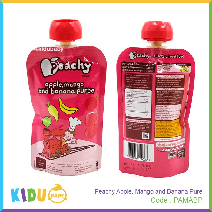 Peachy Puree dan Smoothie Snack Sehat Bayi / Cemilan Sehat Bayi &amp; Anak / Kidu Baby