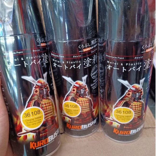 Samurai Paint Kurobushi Cat Semprot Pilox Pilok Warna Kuning / Chrome Yellow (108) 400ml