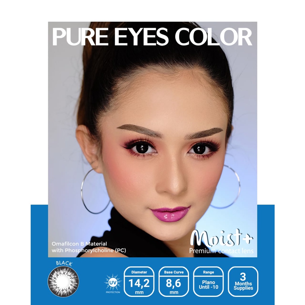 Softlens Warna Pure Eyes Color Moist+ Premium Contact Lens