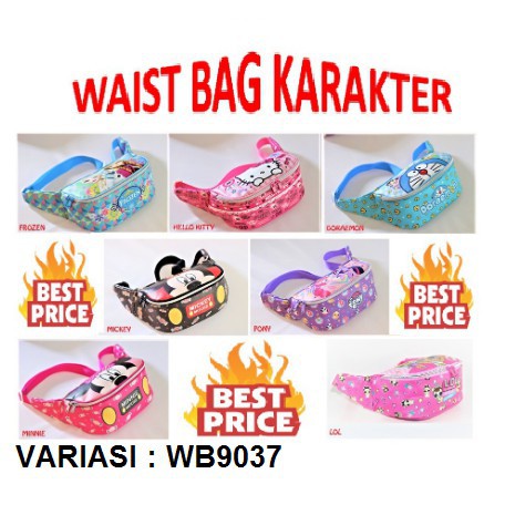 PA TAS PINNGANG ORIGINAL ANAK FASHION MURAH / WAIST BAG 9037 KARAKTER IMPORT TERMURAH - TA048