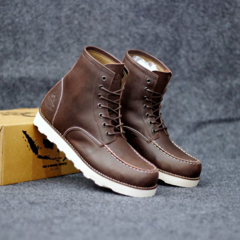 SEPATU BOOTS KULIT ASLI BIG SIZE 39 - 47 ( JUMBO 44 45 46 47 ) SEPATU BOOTS BIG SIZE PRIA KULIT ASLI