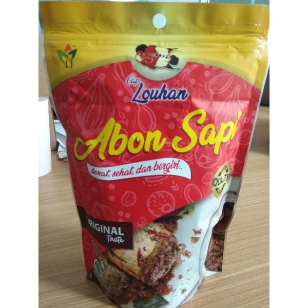 

Abon Sapi Merk Ikan Louhan 100gr / Abon Sapi Original cap ikan louhan 100gr