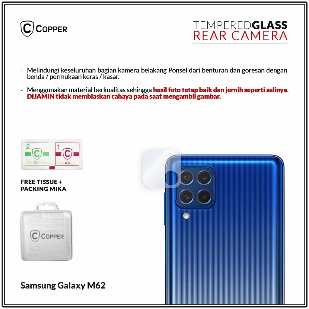 Samsung Galaxy M62 - Copper Tempered Glass Kamera