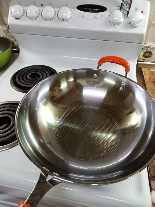 Gm Bear Wajan Wok Stainless Steel D32cm 1297 - Wok Stainless Steel