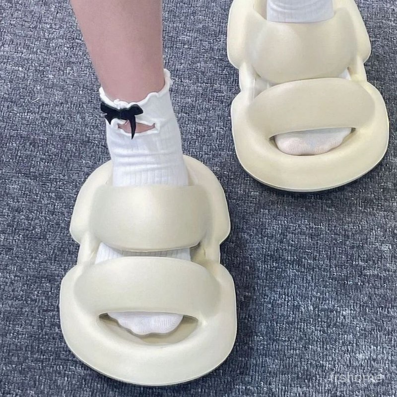 Sandal rumah non-slip ramping wanita sandal bawah tebal kasual