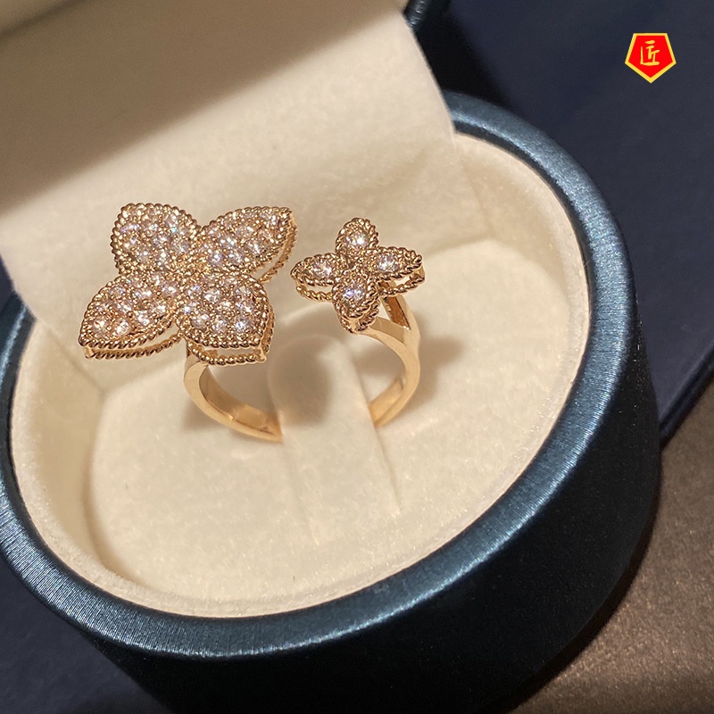 [Ready Stock]Four-Leaf Flower Ring Female Fashion