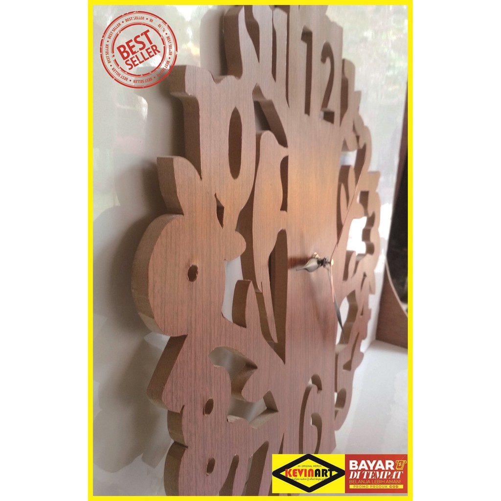 JAM DINDING CUSTOM KAYU UNIK KARAKTER MOTIF POHON BESAR TERBARU MURAH TERLARIS