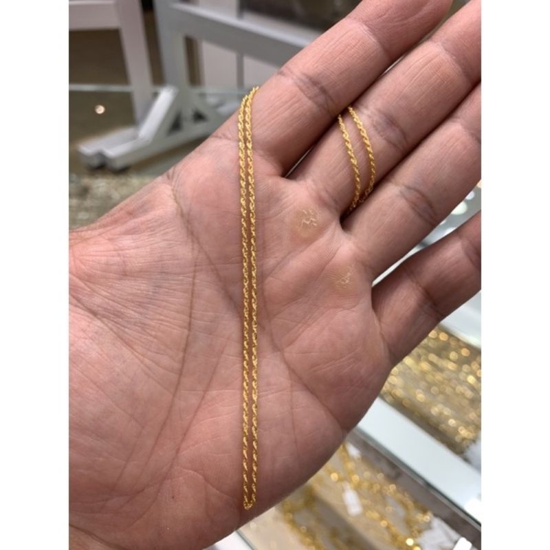 kalung dewasa model Korea emas UBS kadar 375 panjang 45cm
