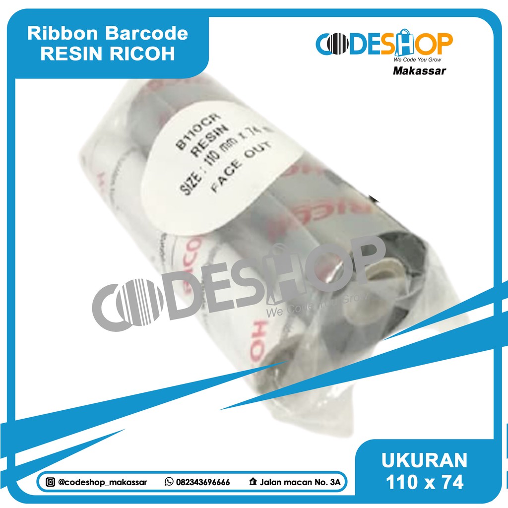 RIBBON BARCODE FULL RESIN RICOH 110 X 74 METER 110x74