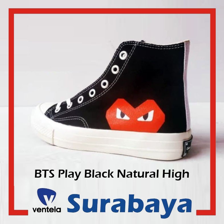Sepatu Ventela BTS Play Black Natural High