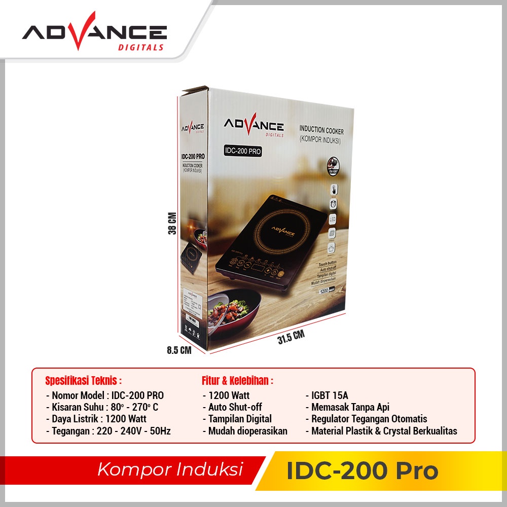 Advance Kompor induksi 600W IDC-100/200/300 Garansi 1 tahun