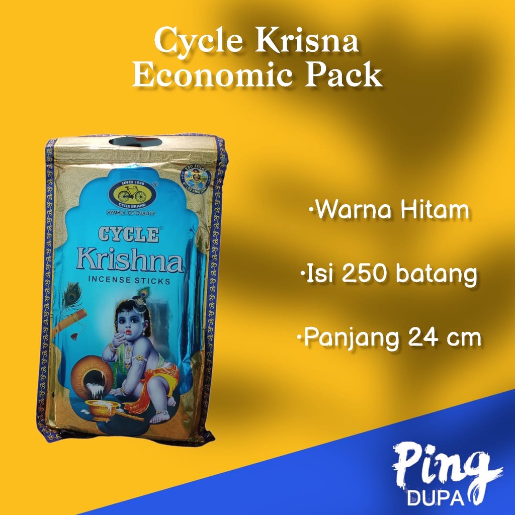 Dupa Hio India Cycle Krisna Economic Pack isi 250 batang