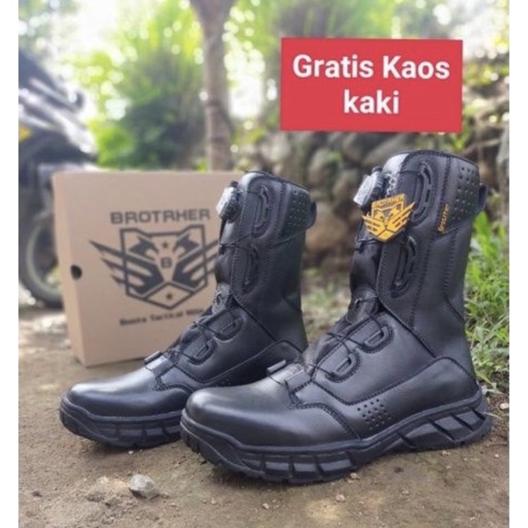 SEPATU PDL TALI PUTAR KULIT DOF MERK BROTRHER DEVILE MODEL GEN-8 KULIT SAPI ASLI