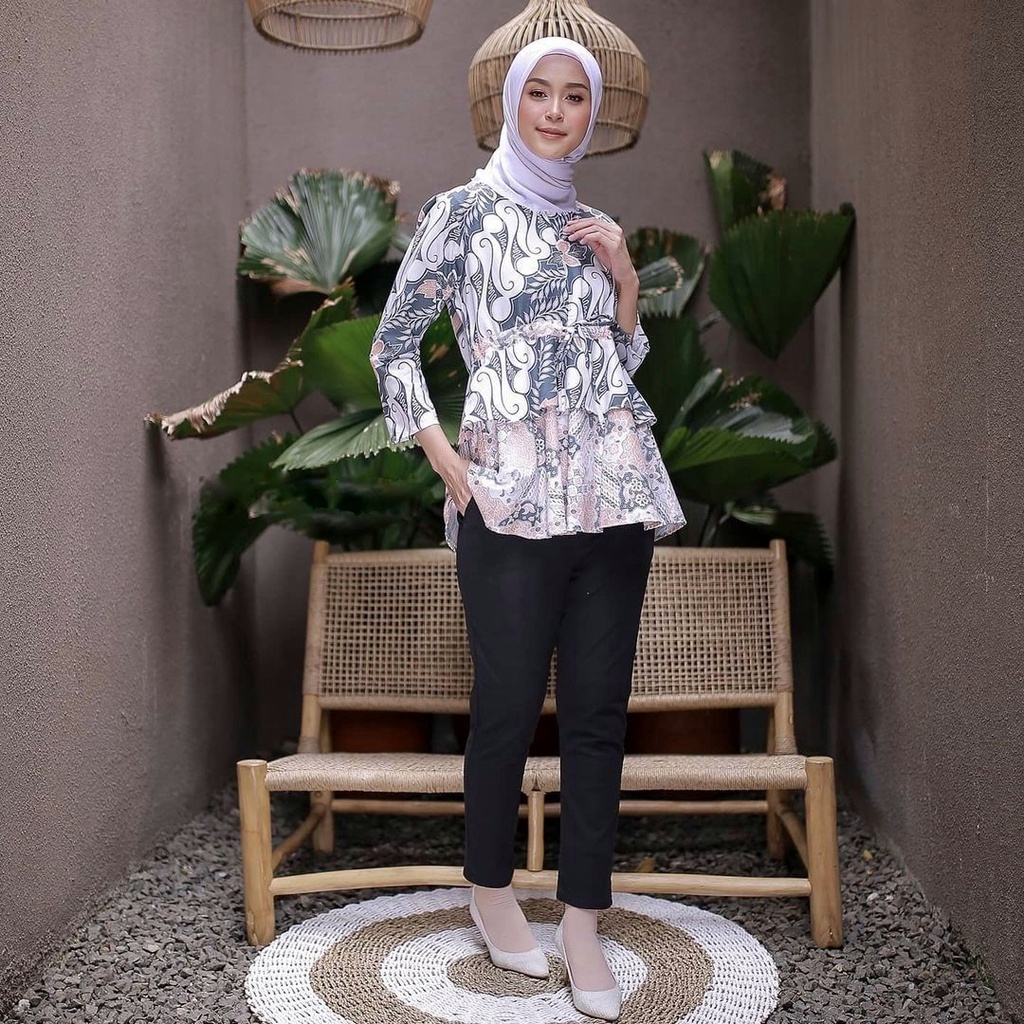 Baju Batik Wanita Modern Exclusive BKil Blouse Batik Seno Kombinasi