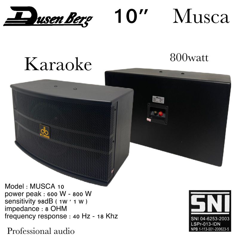 Karaoke Set Dusenberg 10 Inch Musca 10, Live Akustic, 2 Mic Wireless Charger