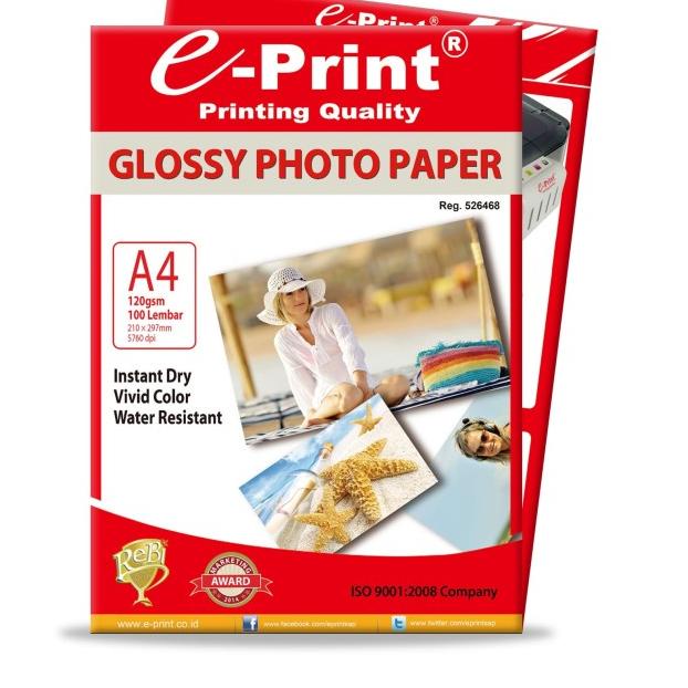 

➭ Kertas Foto e-Print Glossy A4 120 gsm ⅍